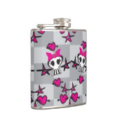 Emo Skulls Pattern Heupfles (Rechts)