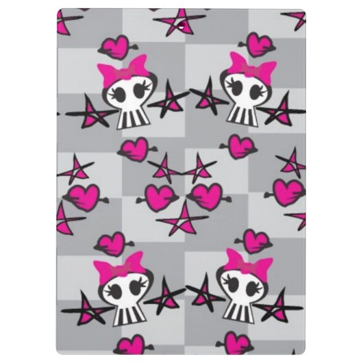Emo Skulls Pattern Klembord (Achterkant)