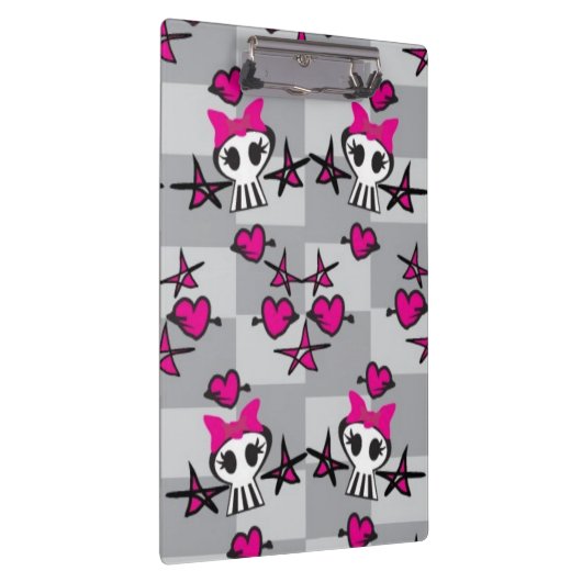 Emo Skulls Pattern Klembord (Rechts)
