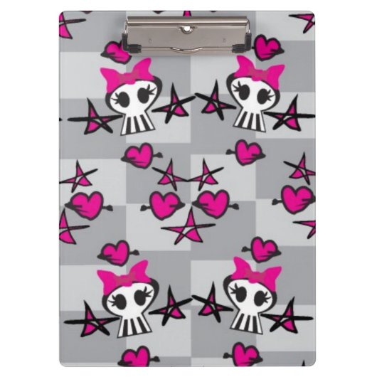 Emo Skulls Pattern Klembord (Voorkant)