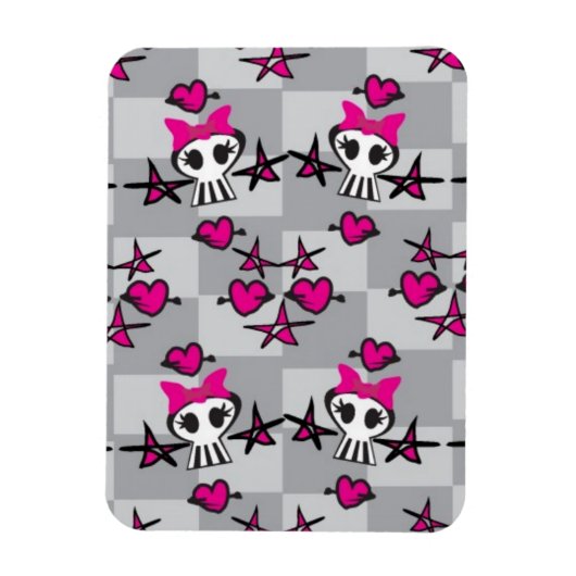 Emo Skulls Pattern Magneet (Verticaal)