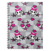 Emo Skulls Pattern Notitieboek (Voorkant)