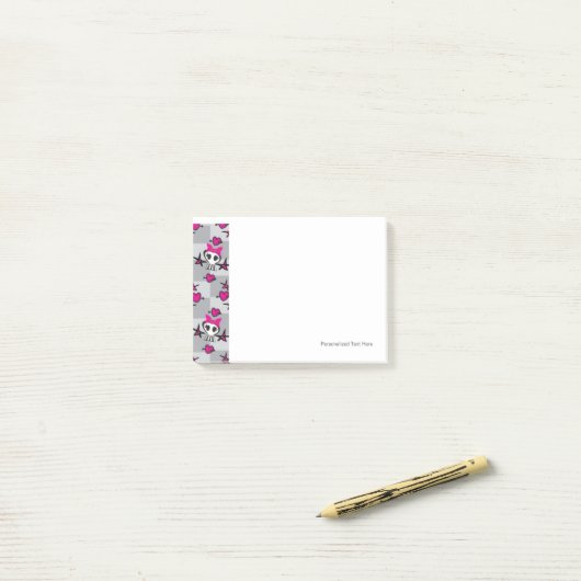 Emo Skulls Pattern Post-it® Notes (Op bureau)