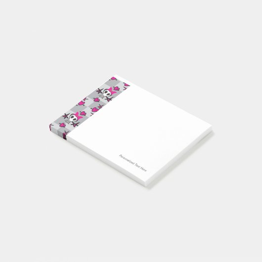 Emo Skulls Pattern Post-it® Notes (Schuin)