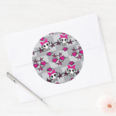 Emo Skulls Pattern Ronde Sticker (Envelop)