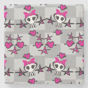 Emo Skulls Pattern Stenen Onderzetter
