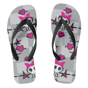 Emo Skulls Pattern Teenslippers