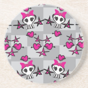 Emo Skulls Pattern Zandsteen Onderzetter
