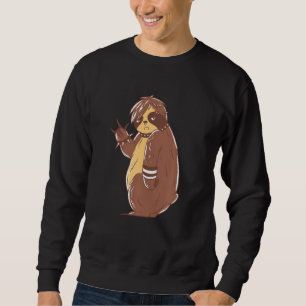 Emo Sloth Grappige Rock en Roll Trui