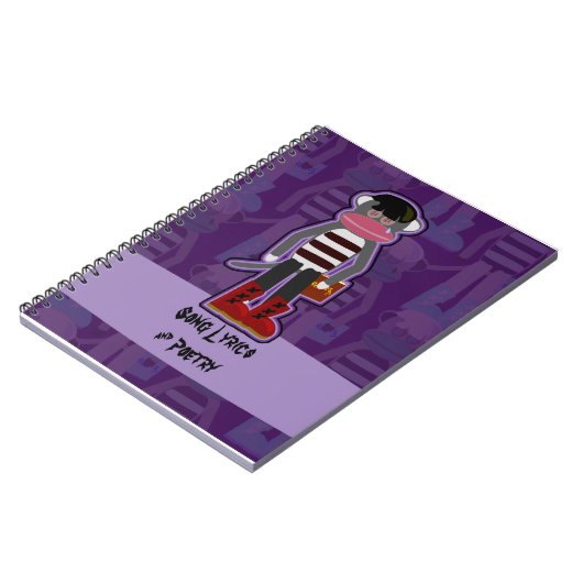 Emo Sock Monkey Cartoon Fun Art Design Notitieboek (Linkerzijde)