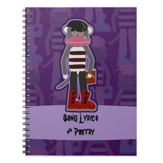 Emo Sock Monkey Cartoon Fun Art Design Notitieboek (Voorkant)