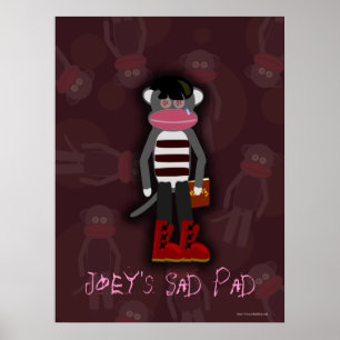 Emo Sock Monkey Character Poster