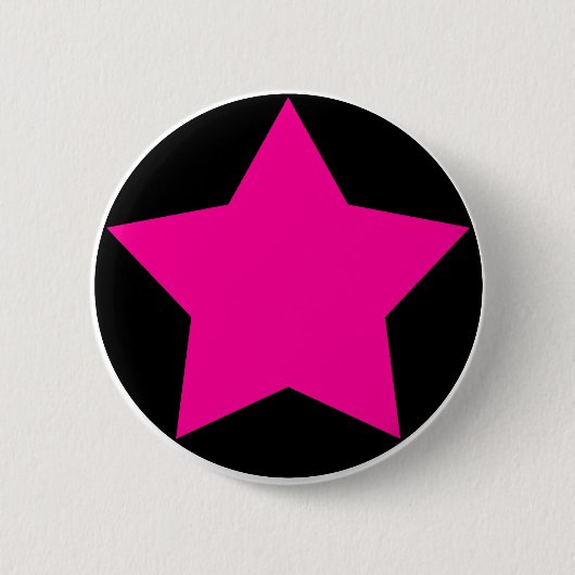 Emo Star-Button (roze) Ronde Button 5,7 Cm (Voorkant)