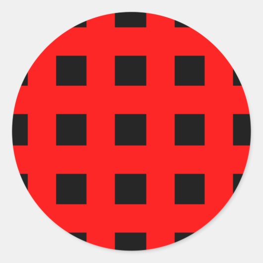 Emo Stripes Red & Black - Alternative Grunge Rock Ronde Sticker (Voorkant)