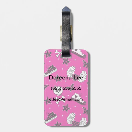 Emo-symbolen Bagagelabel (Achterkant verticaal)