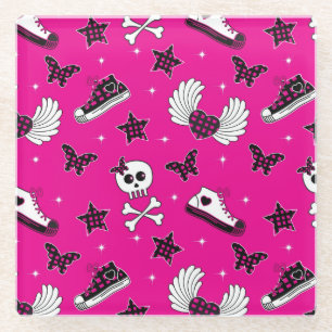 Emo-symbolen Glazen Onderzetter