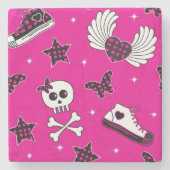 Emo-symbolen Stenen Onderzetter (Voorkant)