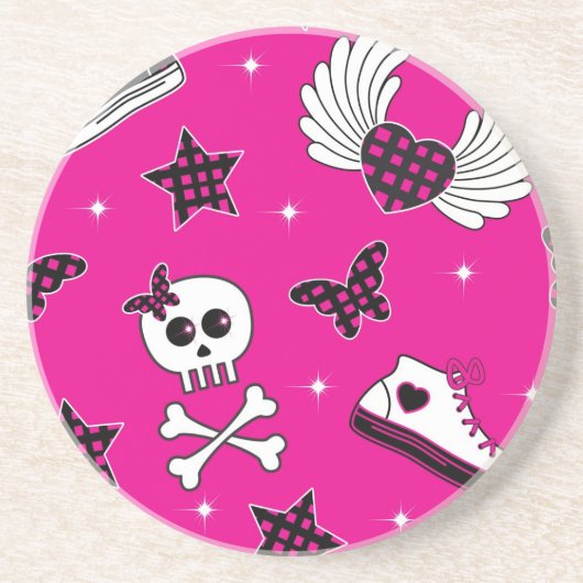 Emo-symbolen Zandsteen Onderzetter (Voorkant)