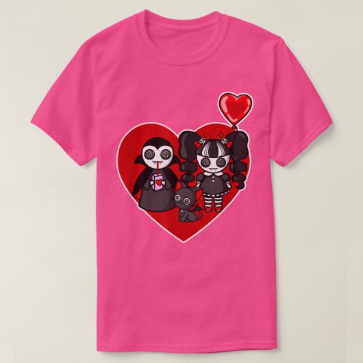 Emo Valentijnsdag Gothic Valentijn Kawaii Vampire T-shirt (Design voorkant)