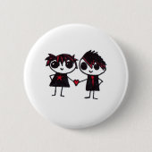 Emo verliefd ronde button 5,7 cm (Voorkant)