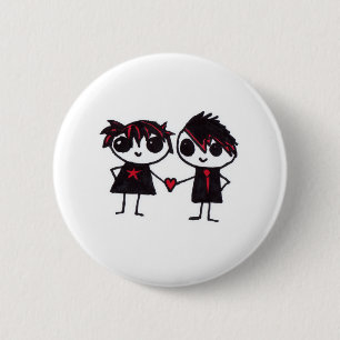 Emo verliefd ronde button 5,7 cm