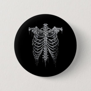 Emo Y2k Grunge Esthetische Rib Cage Gothic Hallowe Ronde Button 5,7 Cm