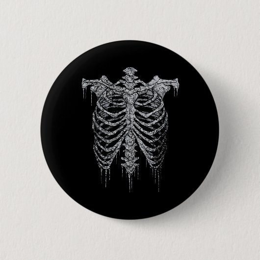 Emo Y2k Grunge Esthetische Rib Cage Gothic Hallowe Ronde Button 5,7 Cm (Voorkant)