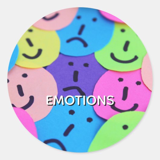 Emociones Ronde Sticker (Voorkant)