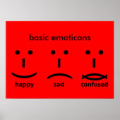 Emocons, Happy, Sad en Verward Poster (Voorkant)