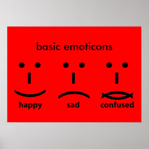 Emocons, Happy, Sad en Verward Poster