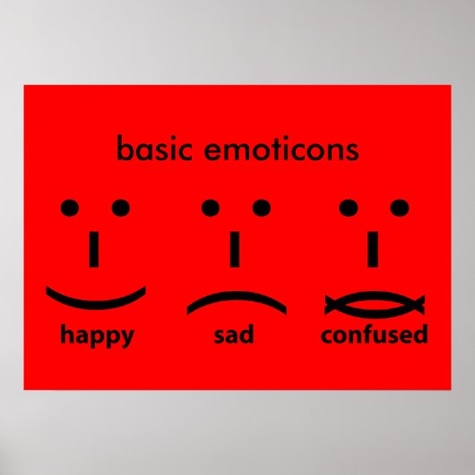 Emocons, Happy, Sad en Verward Poster (Voorkant)