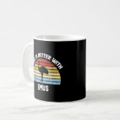 Emoe met Duitse tekst Het leven is beter Koffiemok (Voorkant links)