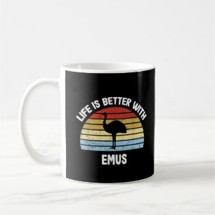 Emoe met Duitse tekst Het leven is beter Koffiemok