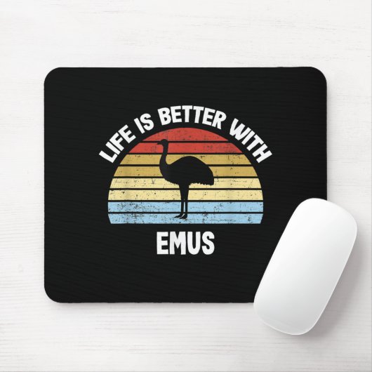 Emoe met Duitse tekst Het leven is beter Muismat (Met muis)