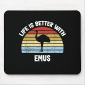 Emoe met Duitse tekst Het leven is beter Muismat (Voorkant)