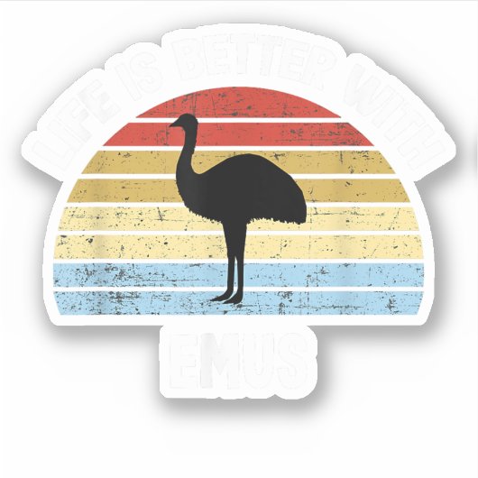 Emoe met Duitse tekst Het leven is beter Sticker (Voorkant)