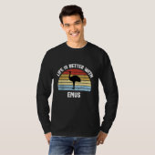 Emoe met Duitse tekst Het leven is beter T-shirt (Voorkant volledig)