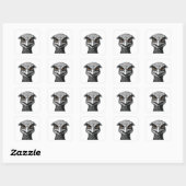 Emoe vogel hoofd vierkante sticker (Vel)