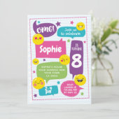 Emoij Birthday Uitnodiging (Staand voorkant)