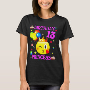 Emoji 13 jaar oud, 13e verjaardag prinses Girl T-shirt