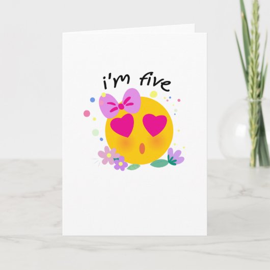 Emoji 5e verjaardag Kinder voor meisjes Funny Part Kaart (Voorkant)