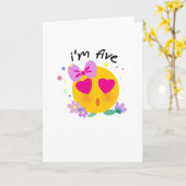 Emoji 5e verjaardag Kinder voor meisjes Funny Part Kaart (Gele Bloem)