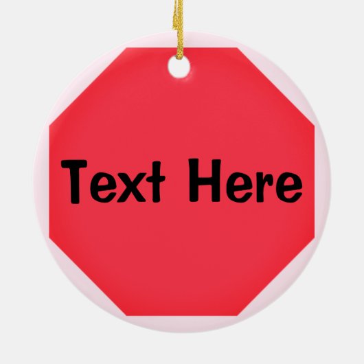 Emoji Aangepast stopteken Keramisch Ornament (Achterkant)