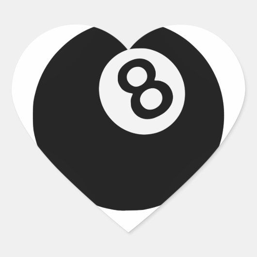 emoji acht ball hart sticker (Voorkant)
