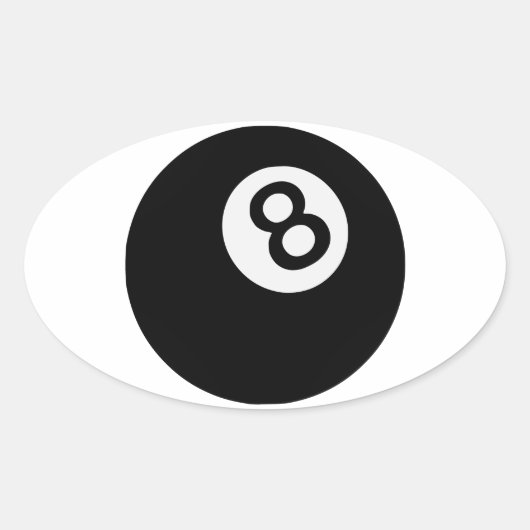 emoji acht ball ovale sticker (Voorkant)