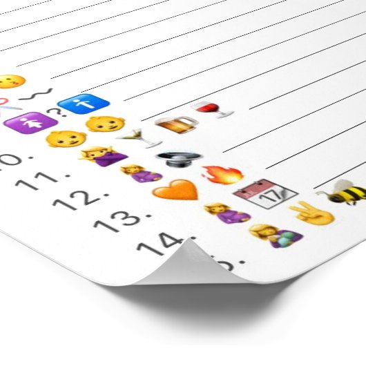 Emoji afbeelding game baby shower poster (Hoek)
