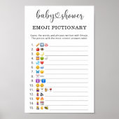 Emoji afbeelding game baby shower poster (Voorkant)
