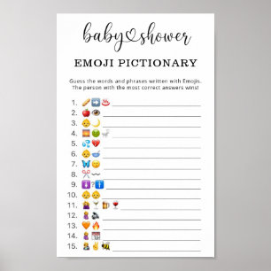 Emoji afbeelding game baby shower poster