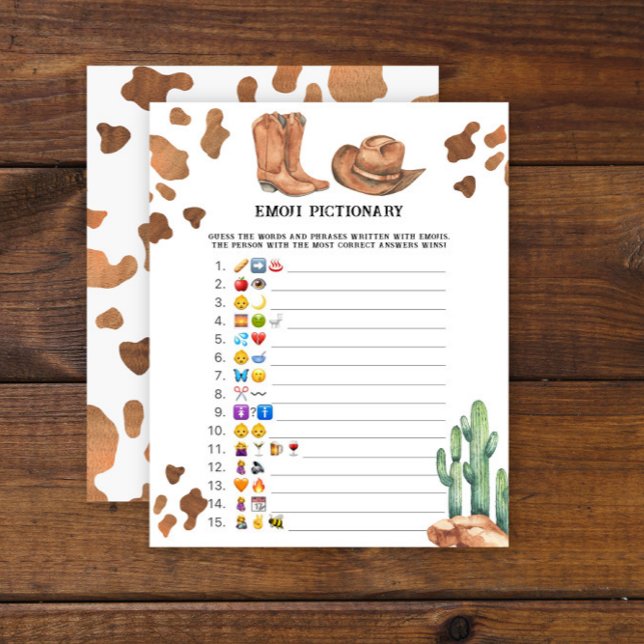 Emoji afbeelding spel Cowboy baby shower (Creator heeft geüpload)