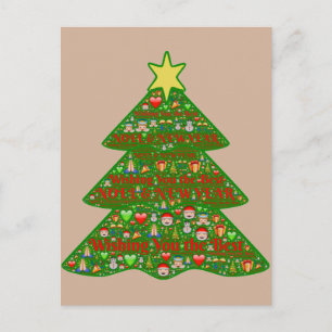 Emoji art kerstboom Vakantie postkaart Feestdagenkaart